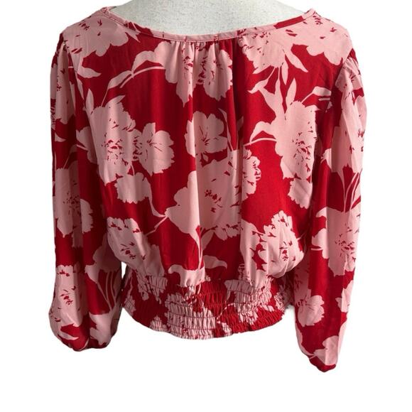 Sienna Sky Red Light Pink Floral Top XL - Picture 2 of 3